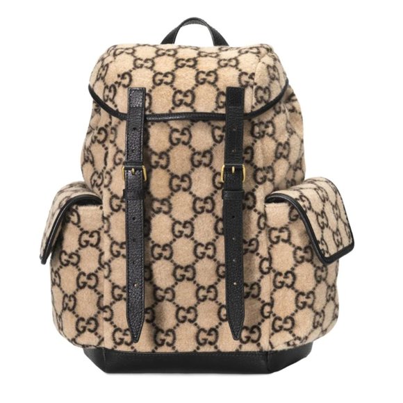 Gucci Other - Gucci GG Monogram Print Wool Backpack in Beige